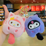 Sanrio Plush Keychain Kawaii Hello Kitty Kuromi My Melody Cinnamoroll Anime Cartoon Cute Cats 키링 Girl Plush Toys Christmas Gifts