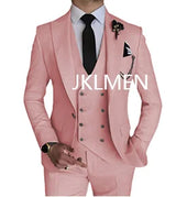 Fashion Smart Business Sky Blue Costume Homme Wedding Men Suits Peak Lapel Groom Tuxedos Terno Masculino Prom Blazer 3 Pieces