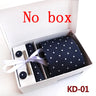 Luxury Tie Set Gift Box For Men Wedding Jacquard Necktie Square Clip Cufflinks Handkerchief Brezo Pour Teal Tie