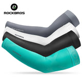 ROCKBROS Arm Sleeves UV Protection Running Jogging Armwear Ice Sleeves Basketball Cycling Sleeves Summer Outdoor Sports Safety