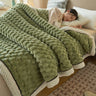 Winter Warm Blanket Skin-Friendly Bedspread Solid Striped Throw Blankets Sofa Air Conditioning Blanket For Bedroom