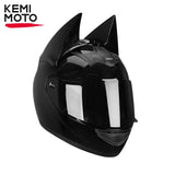 Motorcycle Helmet Full Face Bat Ears For Man Detachable Horns Summer Breathable Motorcross Racing MotorBike Safety Moto Helmets