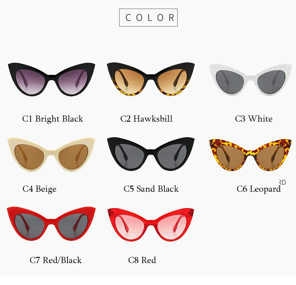 Summer Cat Eyes Sunglasses Small Frame Okulary UV400 Shades Polarized Vintage Eyewear Outfit Beach Sun Protection Sun Glasses