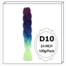 24Inch Synthetic Long Jumbo Ombre Braiding Hair For Women Colorful Braids 100g Rainbow Hair Gray Black Orange Red Yellow Blue