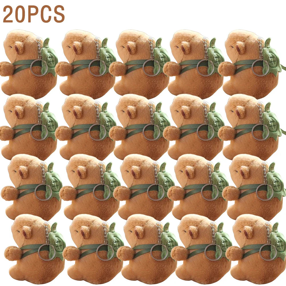 1-20PCS Cartoon Capybara Pendant Plush Toy Doll Bag Hanging Ornament Cute Kapila Keychain Doll Desktop Doll Ornament Car Pendant