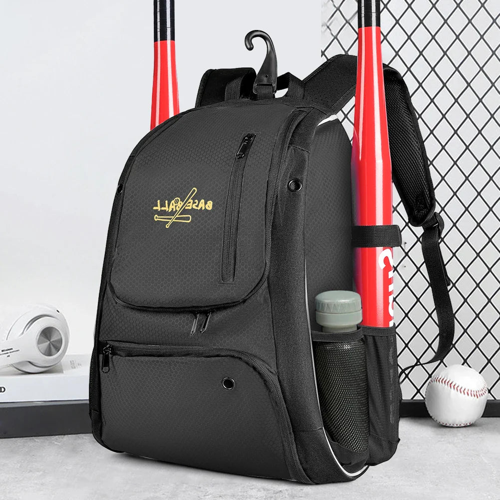 Baseball Training Backpack with Shoes Compartment Sports Equipments Backpack Waterproof Outdoor Match Storage Accessory Bag