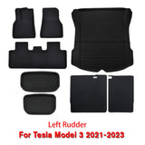 Fits Tesla Model 3 Model Y Floor Mat Luggage Mat Left Hand Drive 2017-2023 Left Right Rudder 4 Seasons Waterproof 3D Floor Liner