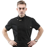 Unisex Chef Jacket Short/Long Sleeve Men Women Crossover Cook Coat Restaurant Waiter Uniform Kitchen Baker Wear