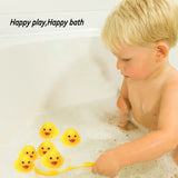 Baby Bath Toys for Kids Bathtub Duck Toy Set,Kids Floating Bath Toys with 6 Pcs  Ducks Fishing Net, Bathroom Toddler Toys Water