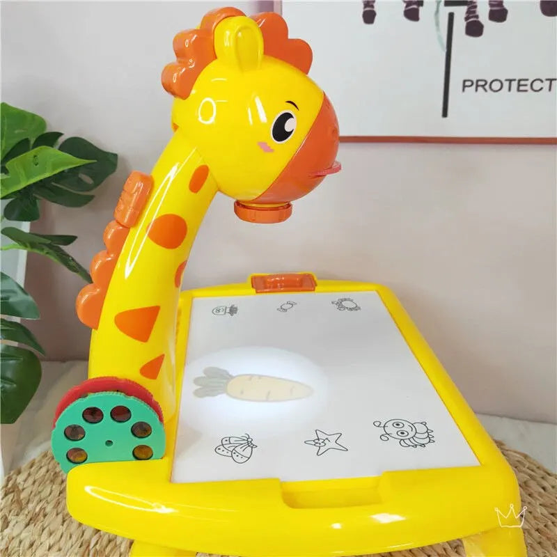 LED Projector Board Giraffe Hand Writing Painting Desk Children Drawing Table Kids Educational Learning Toys Gift Birthday Gift