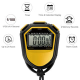 Waterproof Stopwatch Digital Handheld LCD Timer Chronographs Sports Counter with Strap for Swimming Running Football Training