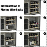 Wine Bar Rack Cabinet with Detachable Wine Rack, Bar Cabinet with Glass Holder, Small Sideboard and Buffet Cabinet