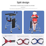 Elderly Trolley Walker with Four-Wheel Mobility Aids Elderly Stroke Hemiplegia Lower Limbs Rehabilitation Training Walking Stand