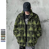 SEVEYFAN Men's Jacket Hip Hop Jackets Tie Dye New Casual Lamb Wool Parka Furry Coat Men Clothing Warm   Streetwear Coat