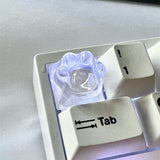 Cat Paw Clear Resin Keycap Mechanical Keyboard Computer Camer Backlit RGB Tiffany Transparent DIY Cherry Key cap Custom ESC WASD