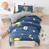 Baby Cartoon Print Bedding Set Duvet Covers Pillowcases Set Autumn Winter Warm Suede Bedclothes Bed Linen CP29