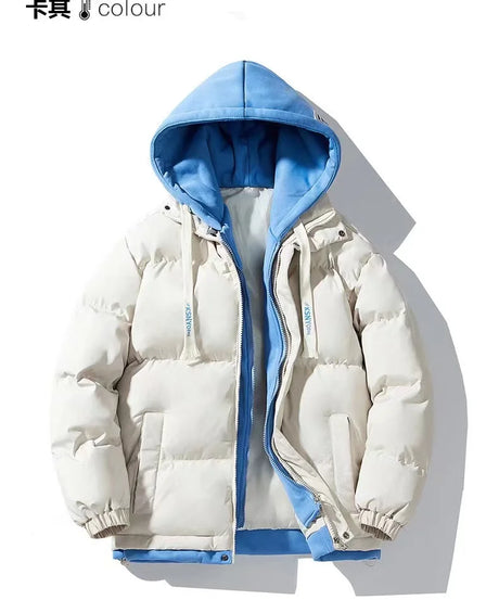 Winter men's loose coat hooded windproof warm padded padded jacket men's casual down jacket