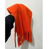 Luxury Cashmere Bright Solid Color Women Scarf Winter Shawl and Wrap Classic Tassel Female Foulard Thick Blanket Shawl Accessory