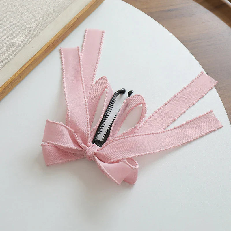 Trendy Ribbon Bow Banana Clip Women Girl Colour Bowknot Ponytail Claw Hair Clips Hairpin Barrettes Hair Accessories Gifts 2023