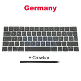 Full Keycaps US UK Spain French Korean For Macbook Pro Retina 13" A1706 15" A1707 Keyboard Keys Replacement key cap 2016 2017