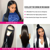 Ali Pearl Hair Straight Human Hair Bundles Deal Peruvian 100% Human Hair Weave Bundles 10-36 Inch Natural Color Remy Hair