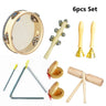 Toddlers Music Toys Set Castanet Sand Hammer Tambourine Triangle Double Ringer Orff Percussion Instrument Sets Montessori Toys