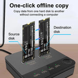 USB 3.1 M.2 SATA NGFF Dual-Bay SSD Enclosure Dock Station Offline NGFF Reader State Solid SATA Clone Drive O1U0