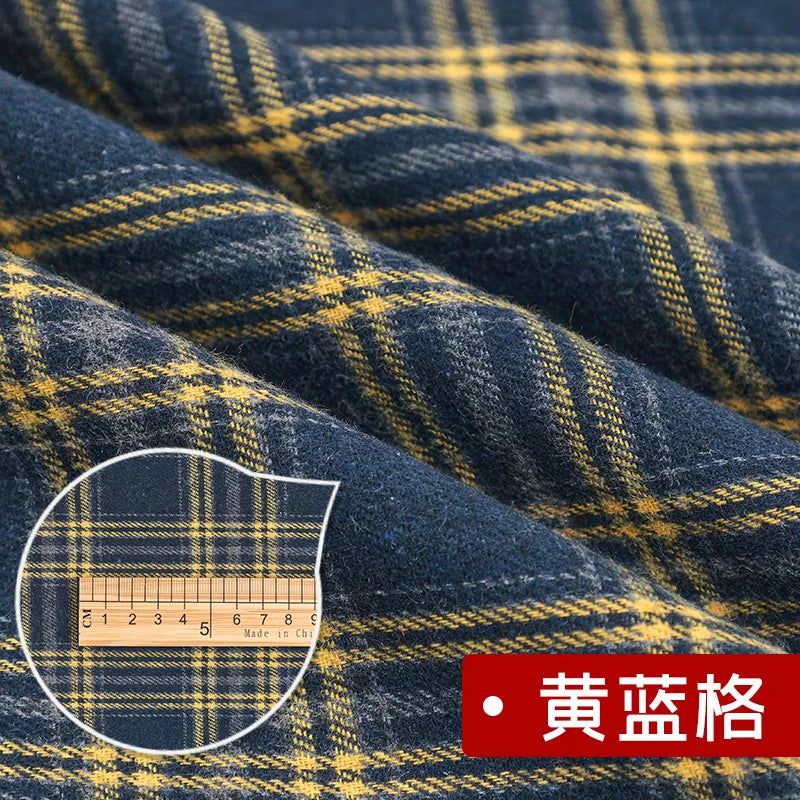 Yarn Dyed Soft Thickening Grinding Wool Plaid Fabric JK Clothing Shirt Skirt Jacket Pants Check Cloth DIY Apparel Sewing Fabrics