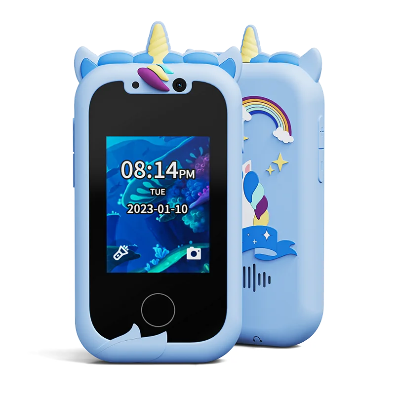 Kids Smart Phone Toys for Girls Unicorns Gifts 2.8 inch Touchscreen Dual Camera Music Player Learn Toys Christmas Birthday Gifts