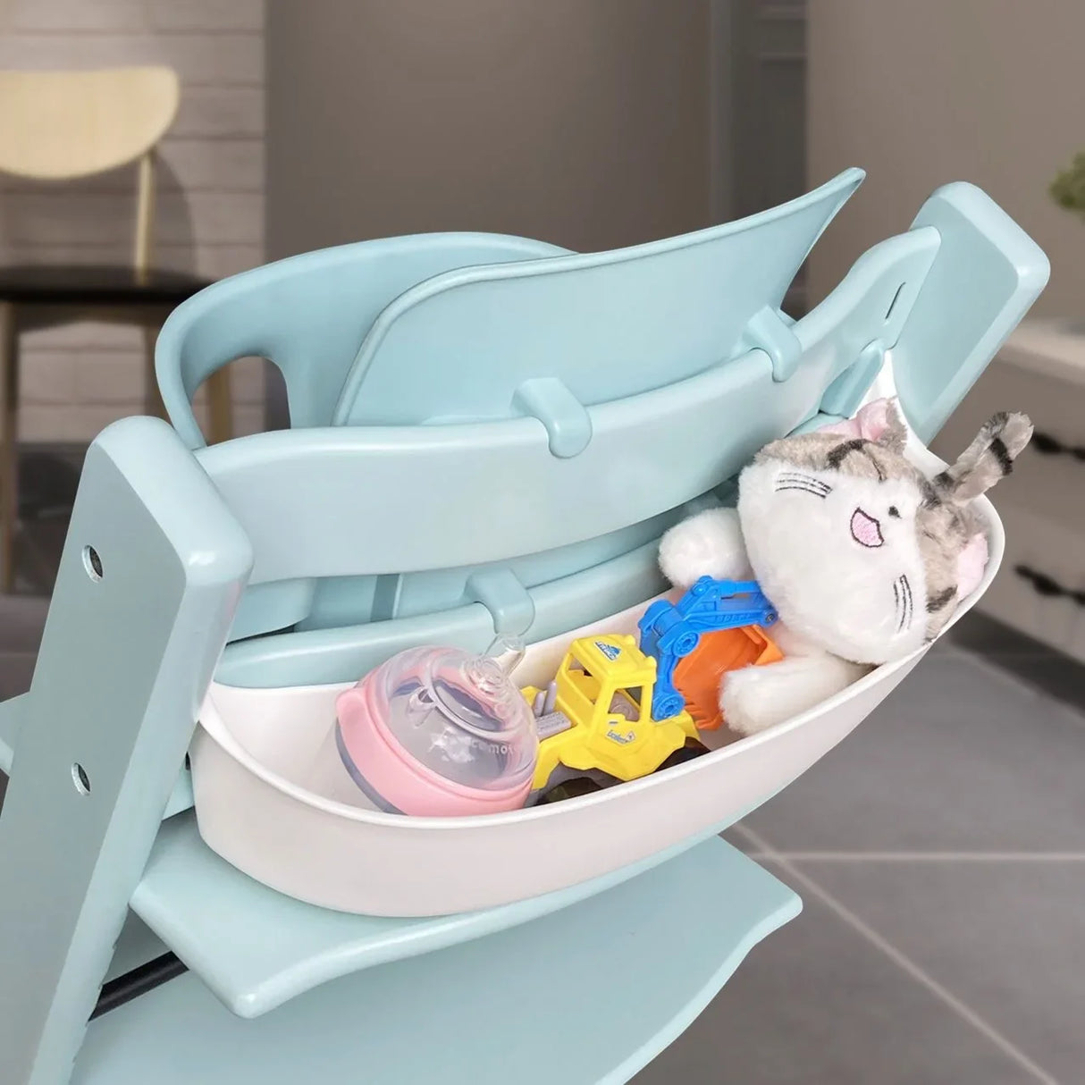 Baby High Chair Storage Box Flexible Smart Storage Solution Basket for Stokke Toddler Toys Growing High Chair Accessories