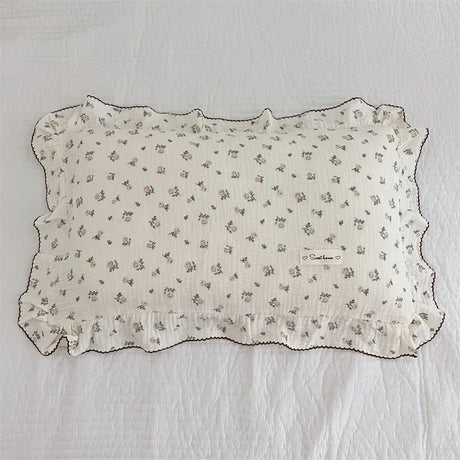 Cotton Muslin Baby Pillowcase Floral Print Newborn Pillow Case Pillow Cover for Babies 30x50cm 48x74cm Kids Bedding Sets