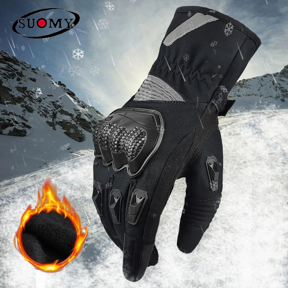 Suomy Motorcycle Gloves Winter Men Waterproof Moto Gloves   Snowmobile Gloves Touch Screen Motorbike Riding Protective Gear