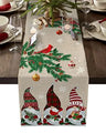 Christmas Snowman Table Runner for Kitchen Decor Snowflakes Christmas Tree Table Runner for Wedding Festive Party Dresser Scarf