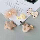 New cute bear girls hair bows 5pcs children Flower hair clips for baby hair Accessories Kids Barrettes Hairpins Headwear TZ85