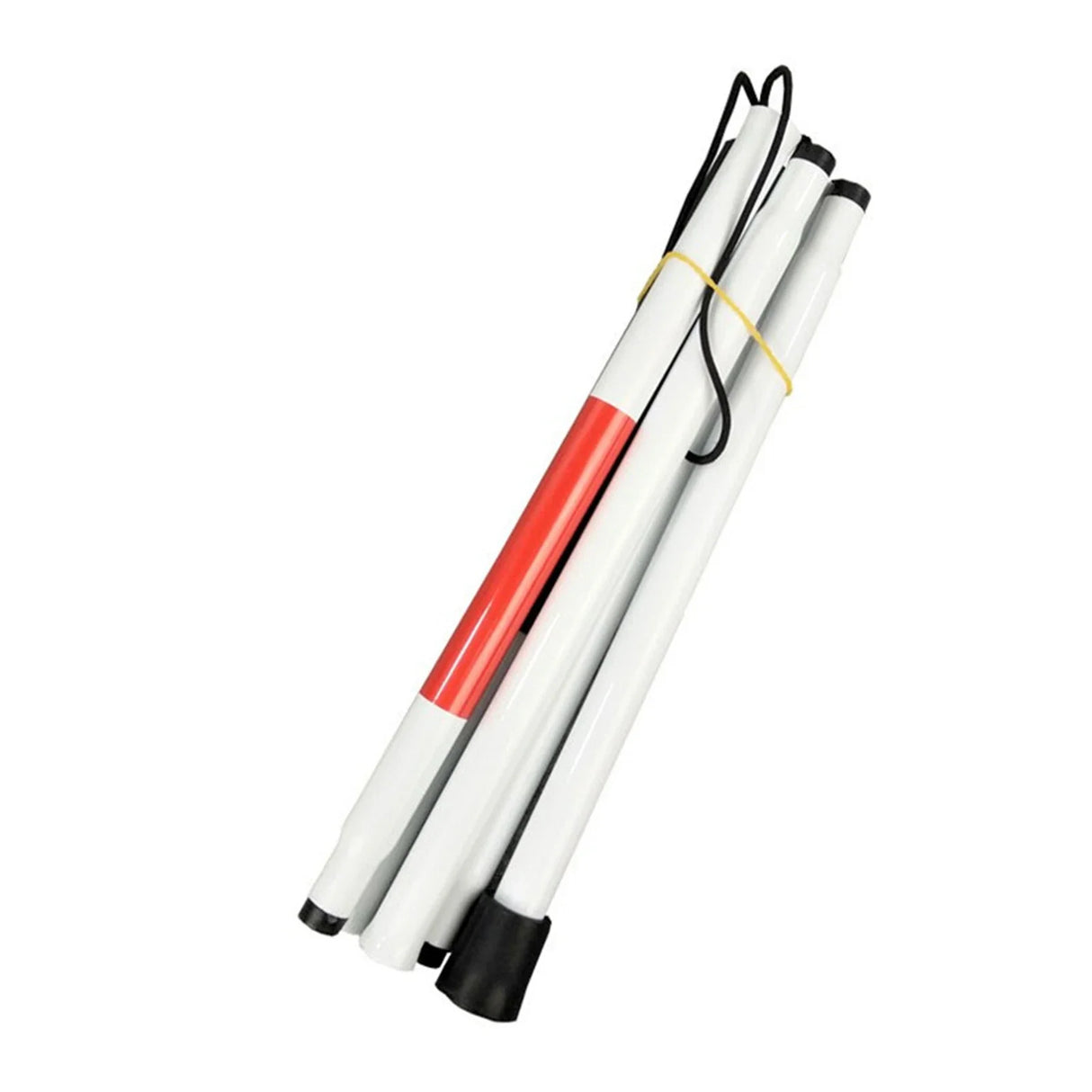 Folding Blind Cane Walking Stick Mobility & Daily Living Aids with Red Reflective Tape for Visually Impaired Seniors & Adults