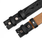 2023 Belts Without Buckle Two Layer Embossed Cowhide No Buckle Strap Pin Buckle Belt Body High Quality Male Belts Free Shipping