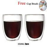 Double Wall Glass Cup Heat Resistant Transparent High Borosilicate Mug Tea Milk Lemon Juice Coffee Cup Gift Creativity Drinkware