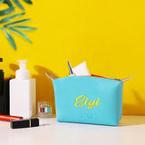 Professional Custom Embroidery PU Makeup Bag Portable Waterproof Women's Simple Toiletry Bag Gift Bag Personalized Logo