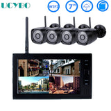 7" lcd cctv security system wifi wireless camera video surveillance set outdoor battery IR cam home dvr kit usb sd w/ recording