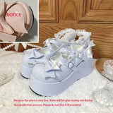 HEYDRESS Cosplay Sweet tea party Mandarin duck shoes Cos Girl Cream Bubbles Bow Kawaii Shoes Lolita Girls High Heel LoliShoes