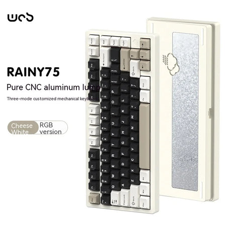 Wob Rainy75 Mechanical Keyboard CNC Aluminum Alloy RGB Wireless Tri-Mode Bluetooth USB Gasket Gamer Hot-Swap Pc Gaming Keyboard