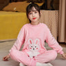 New Winter Kids Pajamas Velvet Thickened Warm Casual Pajamas Loungewear Kids Boys Girls Flannel Set Long Sleeve Coral Fleece