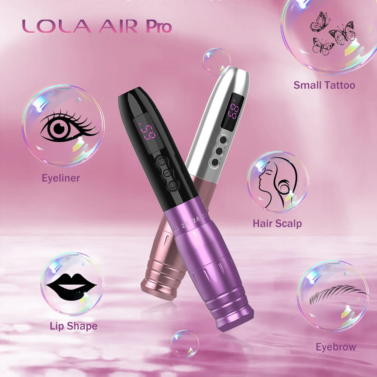 EZ LOLA AIR Pro Wireless Battery Permanent Makeup Pen Machine Tattoo Kits for PMU SMP&TATTOO 20ps EZ Tattoo Needles Cartridge