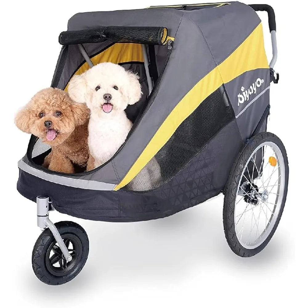 Large Pet Stroller for One Large or Multiple Medium Dogs - Easy To Carry Stroller - Premium Pet Travel Accessories,FS2180-YG