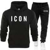 Autumn Winter Outdoor Unisex Sport Hoodies Tracksuit 2 Pieces Sets Sweatshirt+Pants Suit Hooded Sportswear