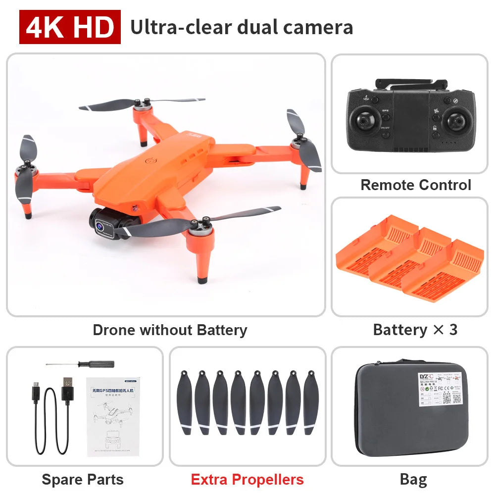 L900 PRO Drone 4K Professional 5G WIFI FPV GPS HD Camera Photography Brushless Foldable Quadcopter 1200M RC Toy Gift