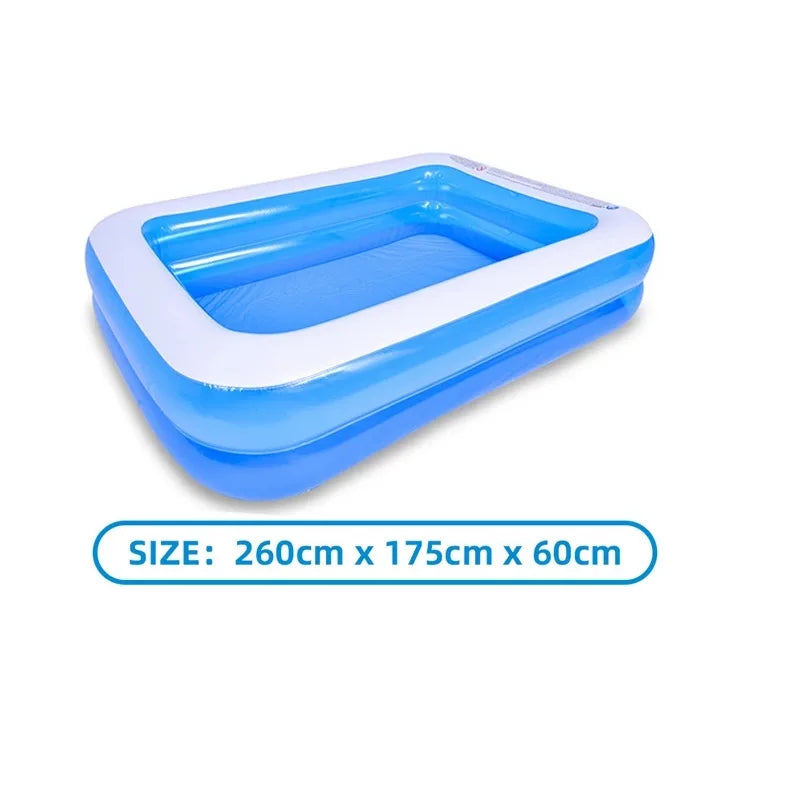 2/2.6M Large Children's Swimming Pool Summer Inflatable Toys Family Swimming Pool Large Child baby Rectangular Pvc Outdoor Toy