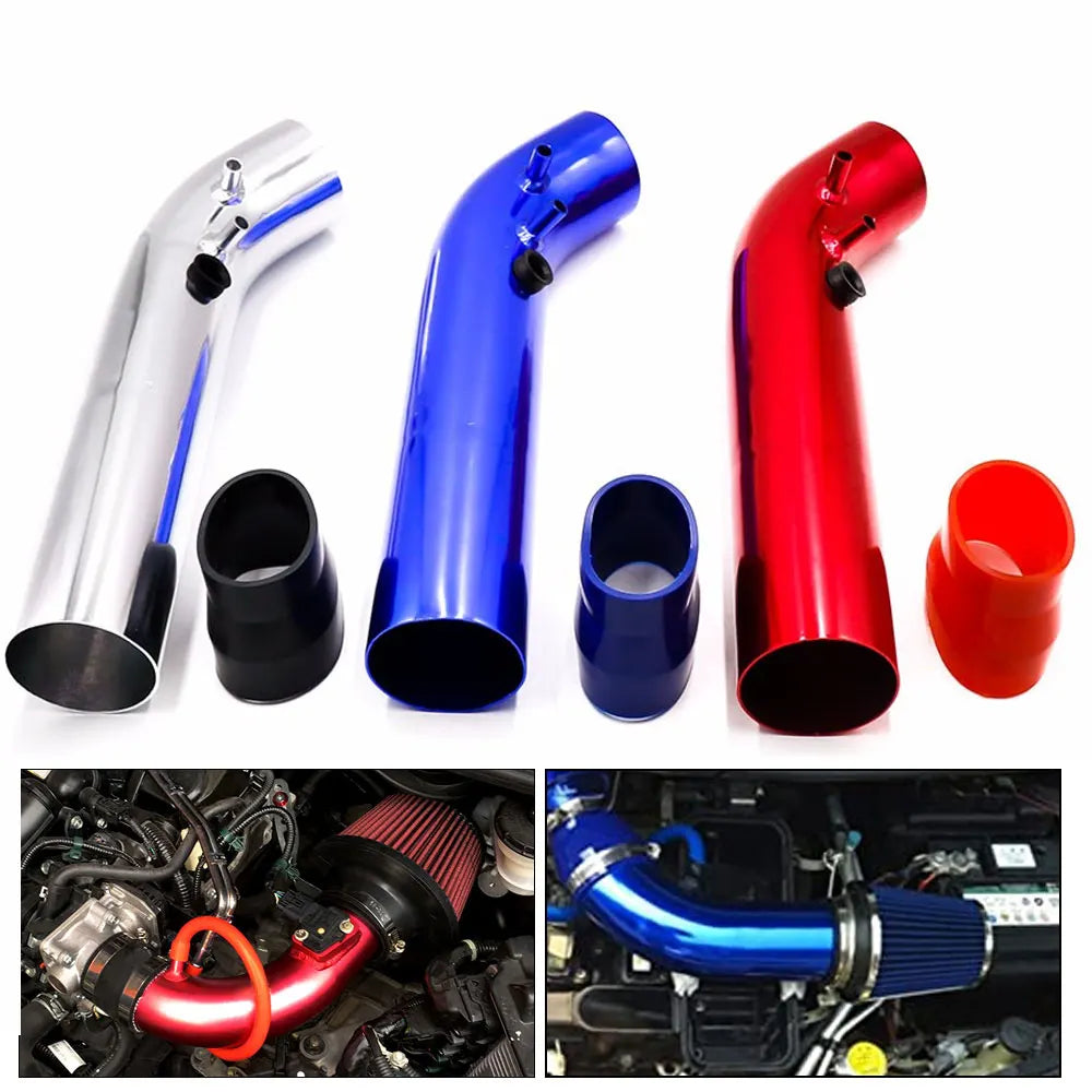 Universal Aluminum car Air Intake Pipe kit 3'' inch 76mm Pipes cold Air Intake System Duct Tube Kit Air filter