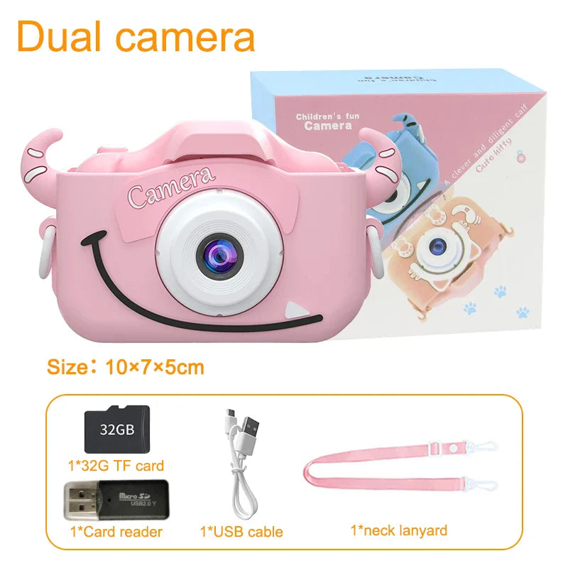 Children Camera Selfie 1080P HD Screen Dual Camera for Kids Outdoor Toys Birthday Gifts Camara Fotos Infantil juguetes niñas