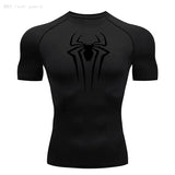 The New Short Sleeve Men's T-Shirt Summer Breathable Quick Dry Sports Top Bodybuilding Track suit Compression Shirt Fitness Men